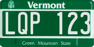 VT license plate LQP123