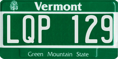 VT license plate LQP129