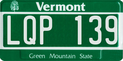 VT license plate LQP139