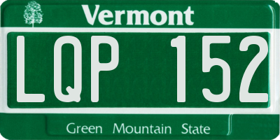 VT license plate LQP152