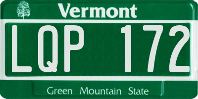 VT license plate LQP172