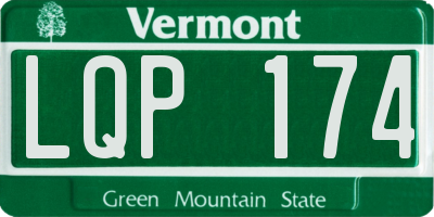 VT license plate LQP174