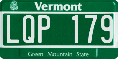 VT license plate LQP179