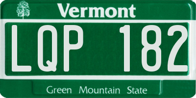VT license plate LQP182