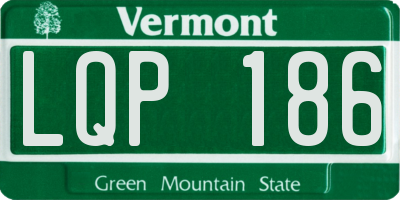 VT license plate LQP186