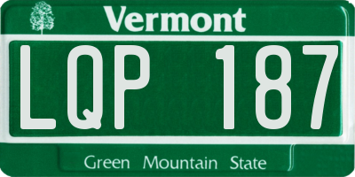 VT license plate LQP187