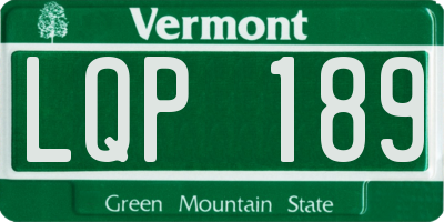 VT license plate LQP189
