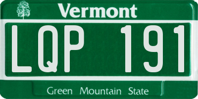 VT license plate LQP191