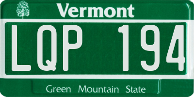VT license plate LQP194