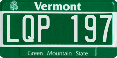 VT license plate LQP197
