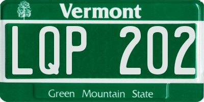 VT license plate LQP202
