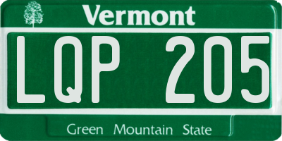 VT license plate LQP205