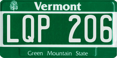 VT license plate LQP206