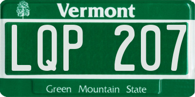 VT license plate LQP207