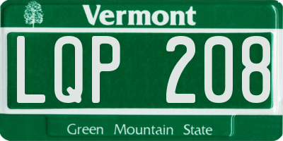 VT license plate LQP208