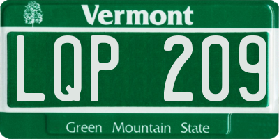 VT license plate LQP209