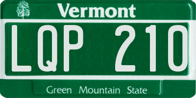 VT license plate LQP210