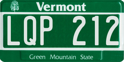 VT license plate LQP212