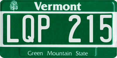 VT license plate LQP215