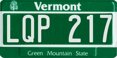 VT license plate LQP217