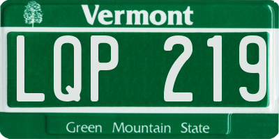 VT license plate LQP219