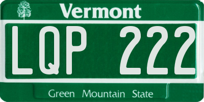 VT license plate LQP222