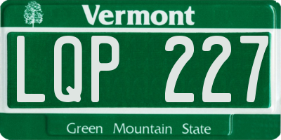 VT license plate LQP227