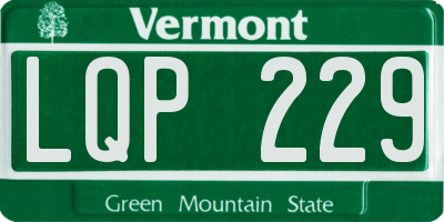 VT license plate LQP229