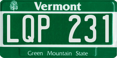 VT license plate LQP231