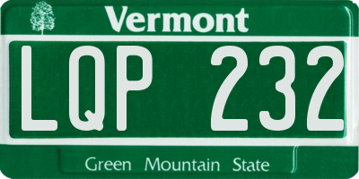 VT license plate LQP232