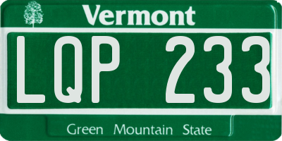 VT license plate LQP233