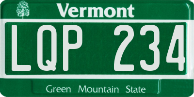 VT license plate LQP234