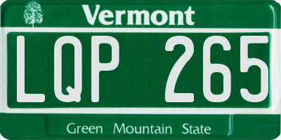 VT license plate LQP265