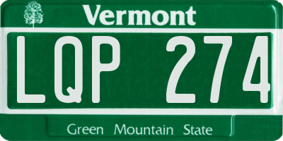 VT license plate LQP274
