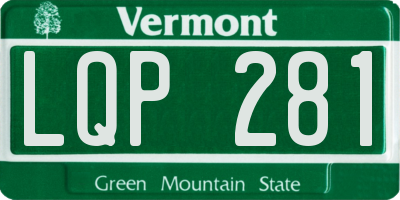 VT license plate LQP281