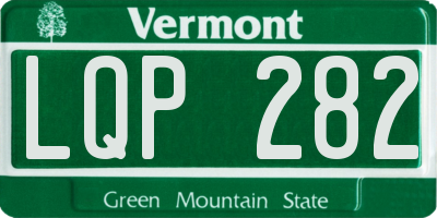 VT license plate LQP282