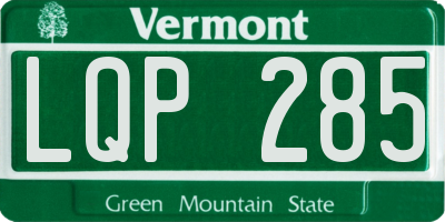 VT license plate LQP285