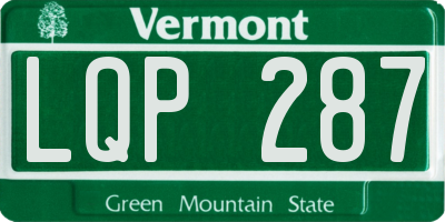 VT license plate LQP287