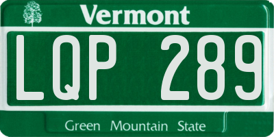 VT license plate LQP289