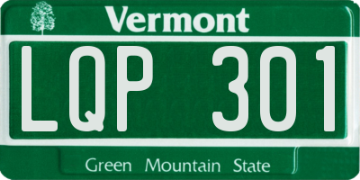 VT license plate LQP301