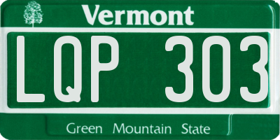 VT license plate LQP303