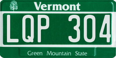 VT license plate LQP304
