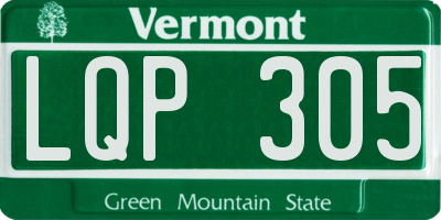 VT license plate LQP305