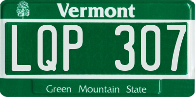 VT license plate LQP307