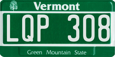 VT license plate LQP308