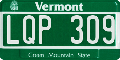 VT license plate LQP309