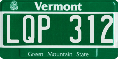 VT license plate LQP312