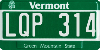 VT license plate LQP314