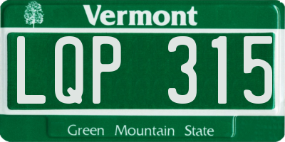 VT license plate LQP315