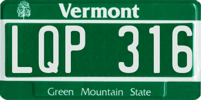 VT license plate LQP316